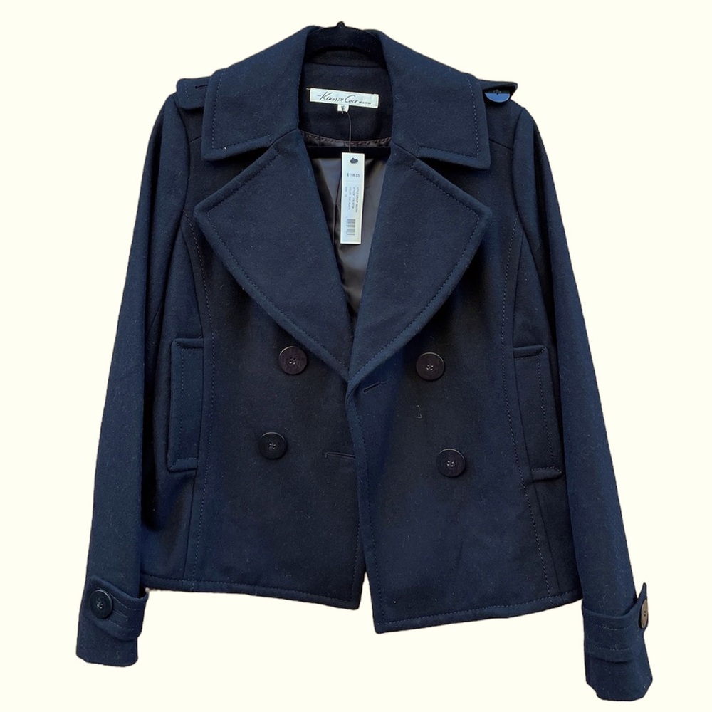Kenneth Cole Black Wool Peacoat NWT